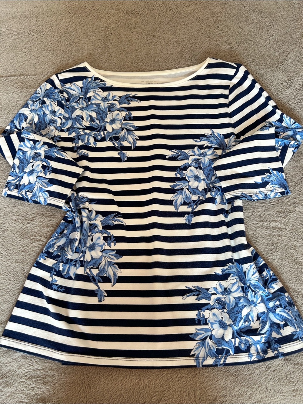 Talbots Blue Floral Top - Picture 3 of 3